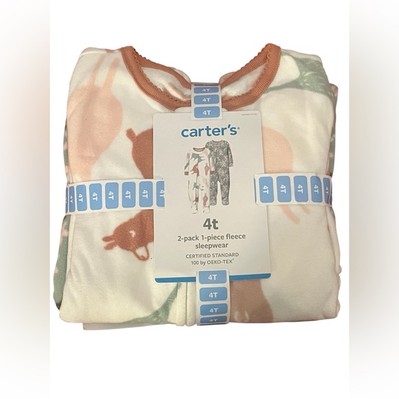 Carter's Cozy Fleece Pajama Set - Green and Brown - Picture 1 of 2